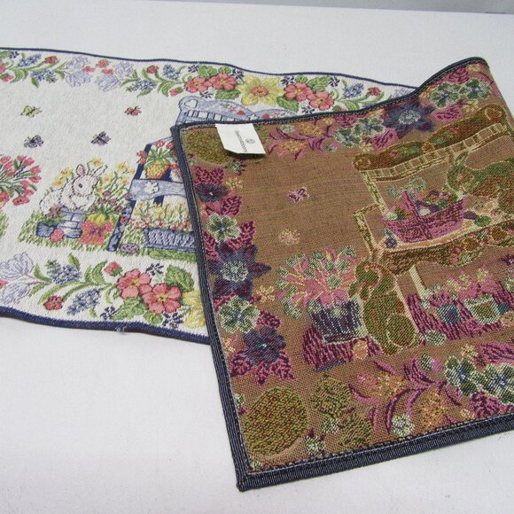 NEW! Blossoms & Blooms Tapestry-Style Easter Table Runner - Picture 5 of 7